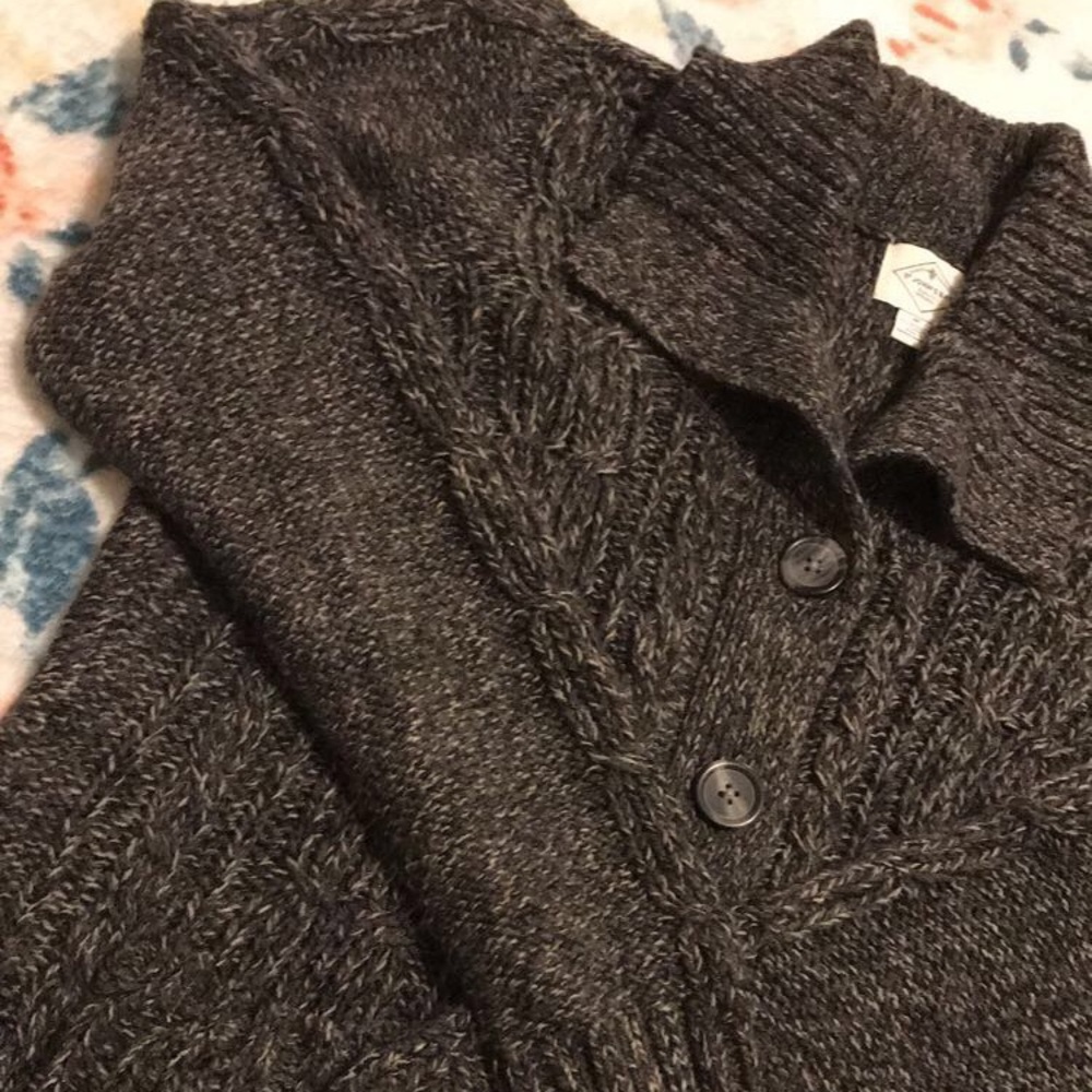 Grey knit button up cardigan